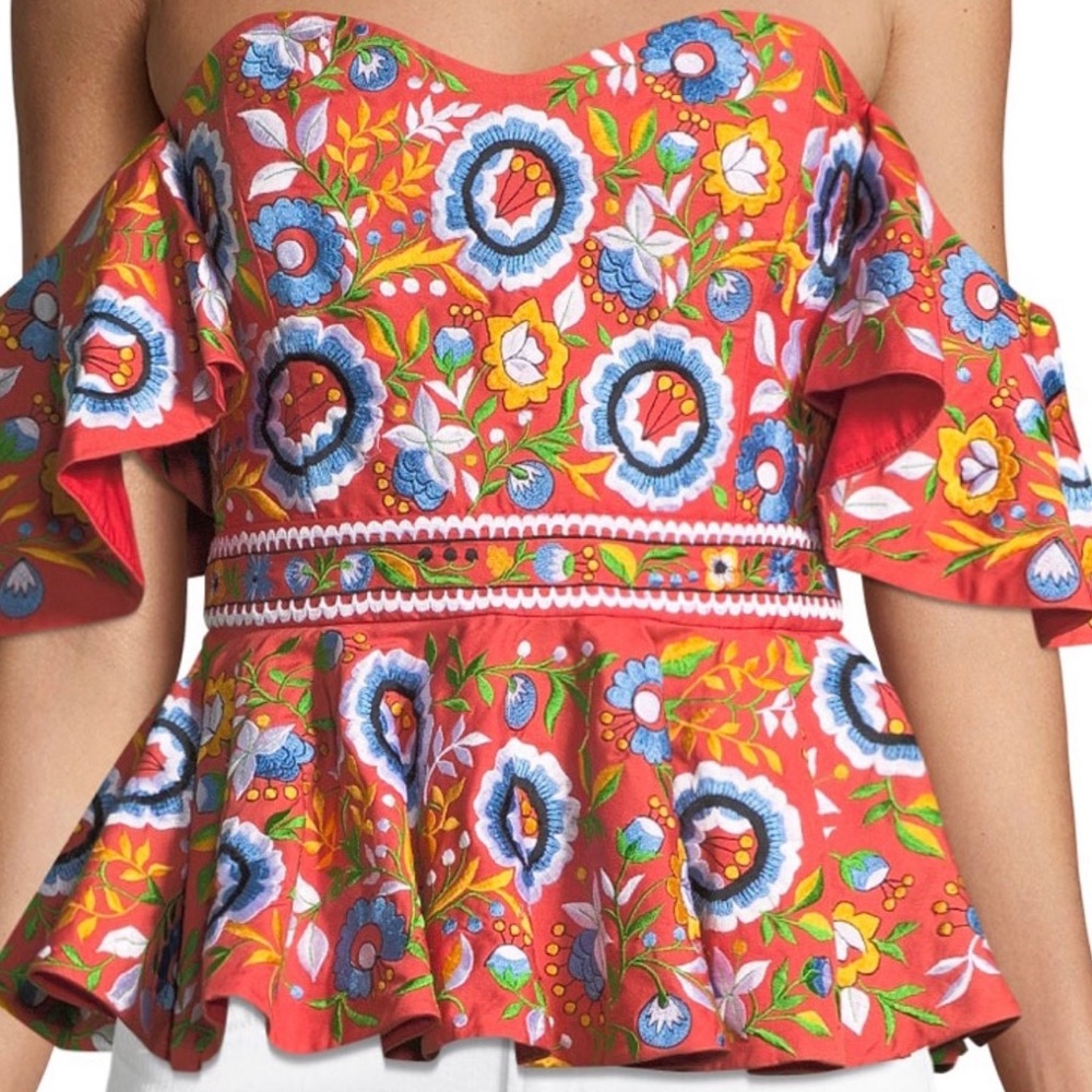 Caroline Constas Irene Peplum Bustier top NWT